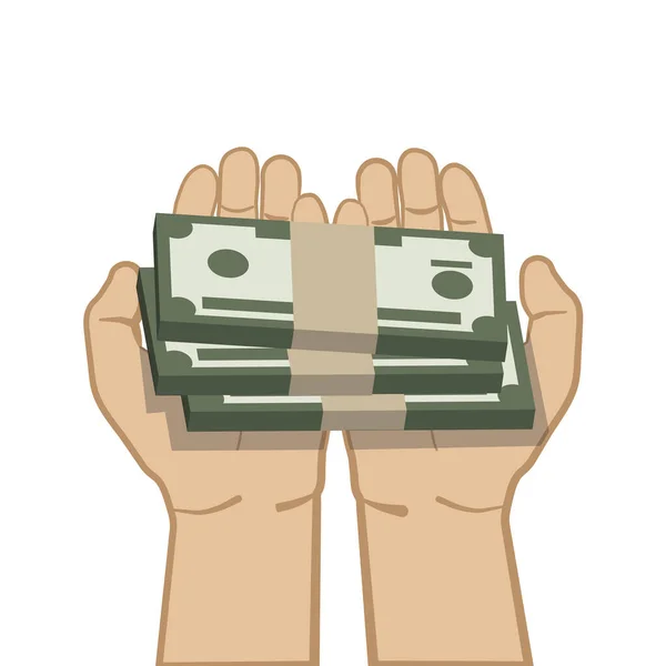 Money Concept Hands Holding Money Vector Illustration — Stock Vector