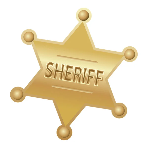 Stock vector sheriff star or badge, golden color, vector illustration