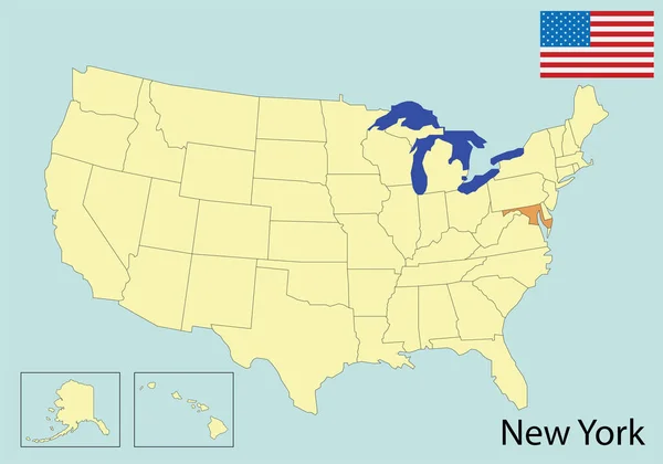 Vector Illustration United States Map — Stockový vektor