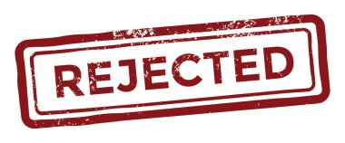rejected, red grunge rubber stamp, white background, vector illustration 