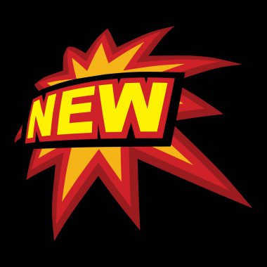 new, comics, icon, explosion vector illustration 
