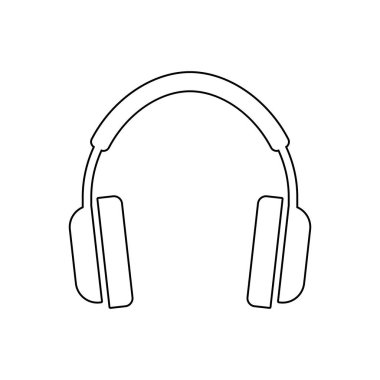 headphones or earphones icon linear, vector illustration 