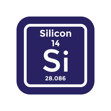 silicon periodic table element, chemistry, vector illustration 