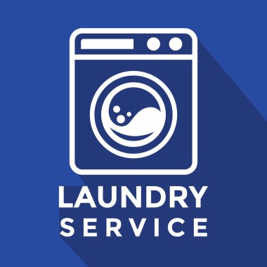 Çamaşır servisi, çamaşır makinesi, çamaşır makinesi, vektör illüstrasyonu 