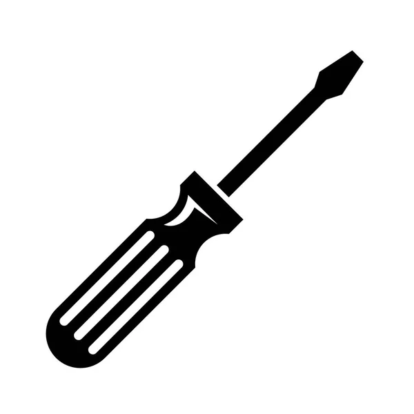 Schraubenzieher Symbol Schwarz Weiß Vektordarstellung — Stockvektor