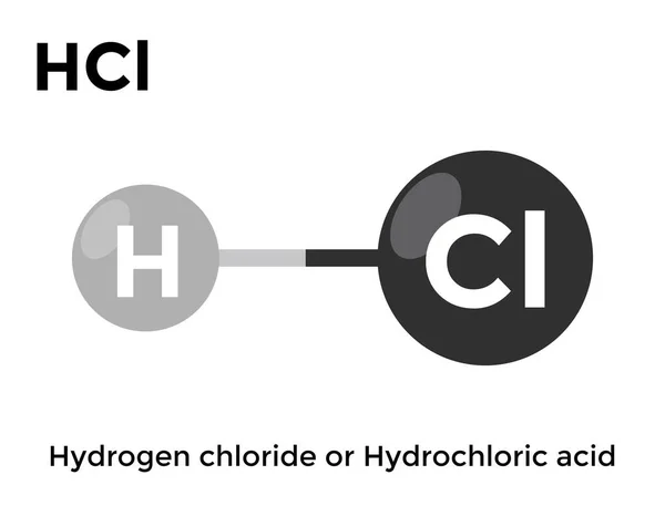 Molécula Ácido Clorídrico Química Ilustração Vetorial —  Vetores de Stock