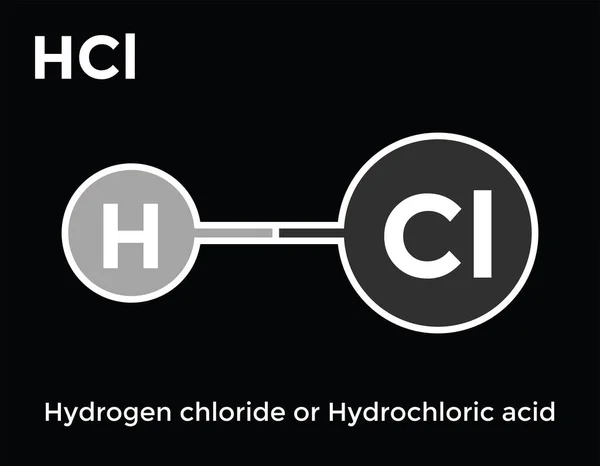 Molécula Ácido Clorhídrico Química Ilustración Vectorial — Vector de stock