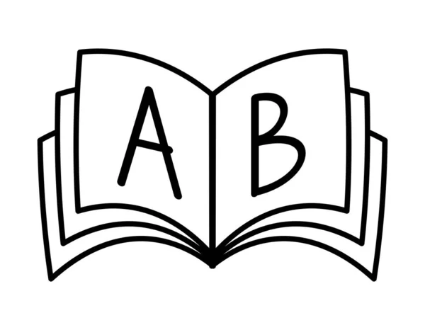 AとBの文字 オープンブックのシンプルなアイコン ベクトル図 — ストックベクタ