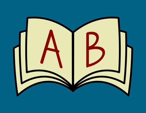 Буквы Открытая Книга Простая Икона Образование Векторная Иллюстрация — стоковый вектор