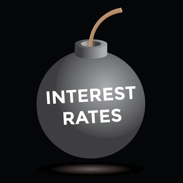 Interest Rates Bomb Financial Banking Vector Illustration — Stock Vector