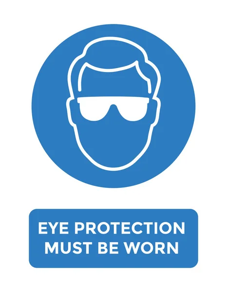 Augenschutz Schutzbrille Gefahr Warnschild Vektordarstellung — Stockvektor
