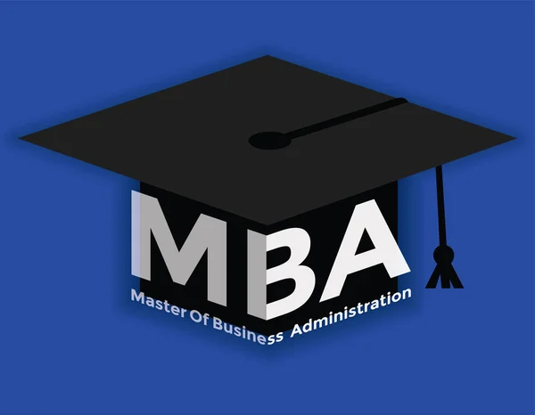 Mba Master Administration Des Affaires Bonnet Gradué Isolé Sur Fond — Image vectorielle