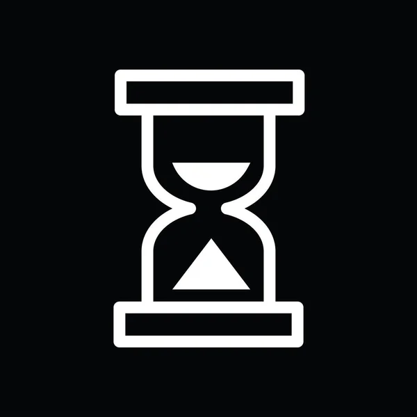 Hourglass Icon Black White Linear Vector Illustration — Stock Vector