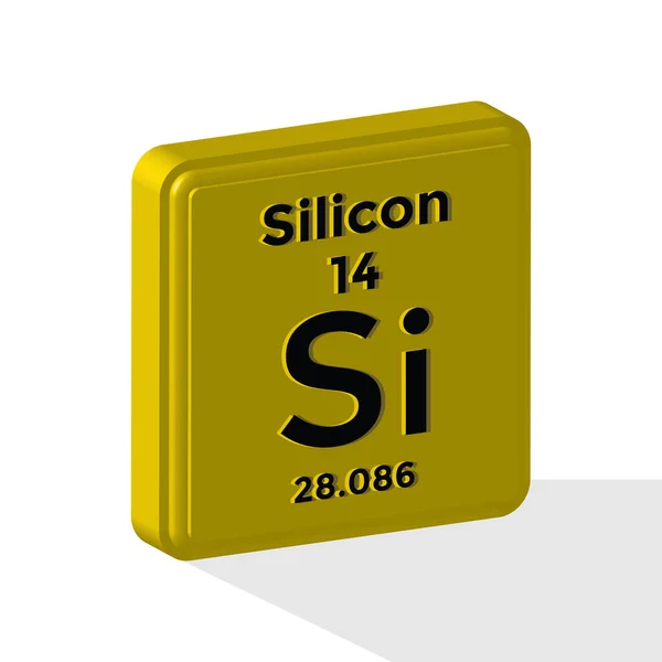 Elemento Tabla Periódica Silicio Química Ilustración Vectorial — Vector de stock