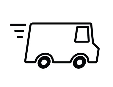 Dağıtım aracı siyah doğrusal. vektör