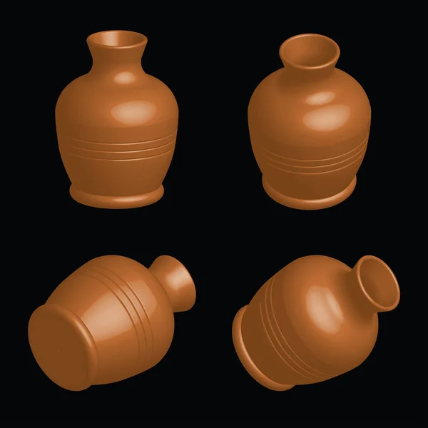 Vase Poterie Céramique Illustration Vectorielle — Image vectorielle