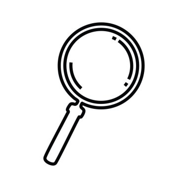 Mafnigying cam veya lupe, lineer, vektör illüstrasyonu 