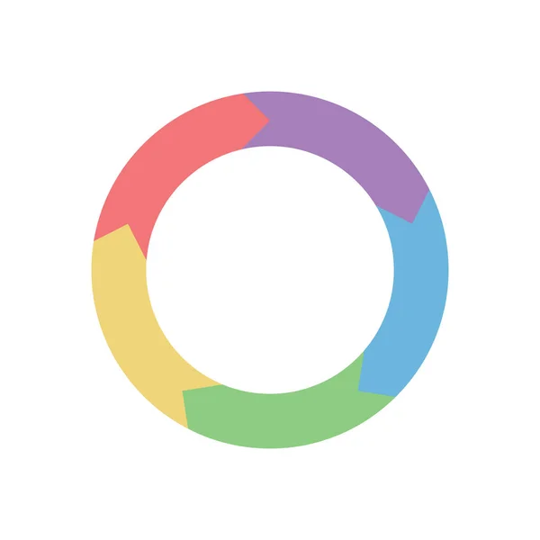 Kreis Pfeile Fließen Symbol Farben Vektorillustration — Stockvektor