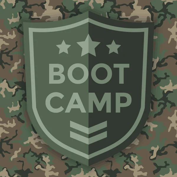 Obóz Startowy Lub Bootcamp Airsoft Plaster Wojskowy Mundur Ilustracja Wektorowa — Wektor stockowy