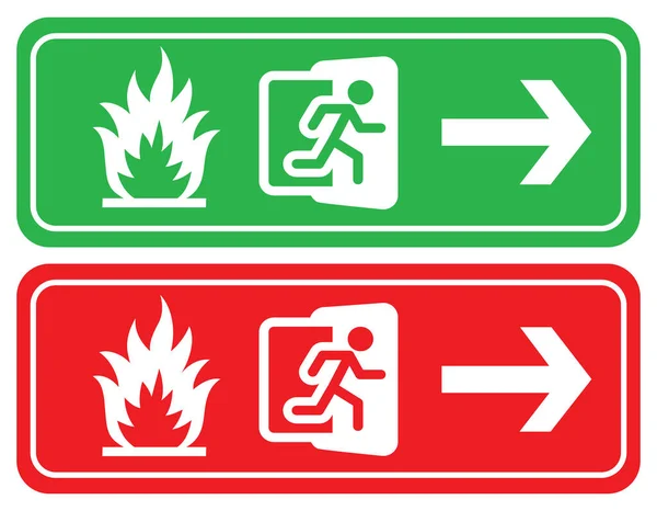 Εικονίδιο Εξόδου Πυρκαγιάς Κόκκινο Και Άσπρο Διανυσματική Απεικόνιση — Διανυσματικό Αρχείο