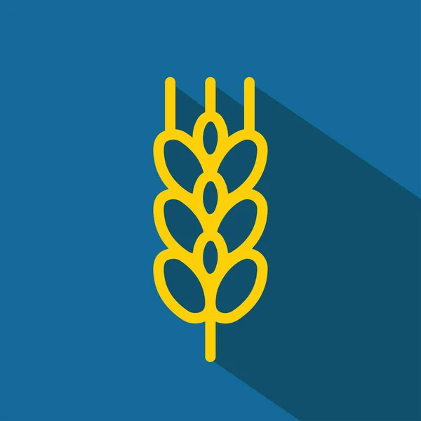 Ikona Pszenicy Niebieski Żółty Ilustracja Wektor — Wektor stockowy