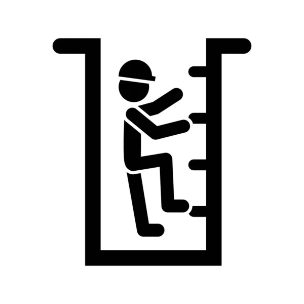 Ограниченное Пространство Альпинистская Лестница Вход Разрешению Предупреждающий Знак Векторная Иллюстрация — стоковый вектор