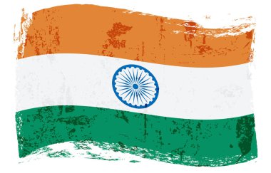Hindistan grunge bayrağı, vektör illüstrasyonu 