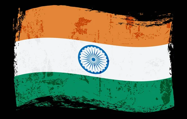 India Grunge Flag Vector Illustration — Stock Vector