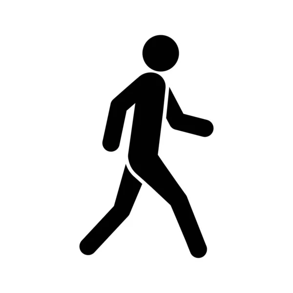 人が歩く シンボルやアイコン 黒と白 ベクトルイラスト — ストックベクタ
