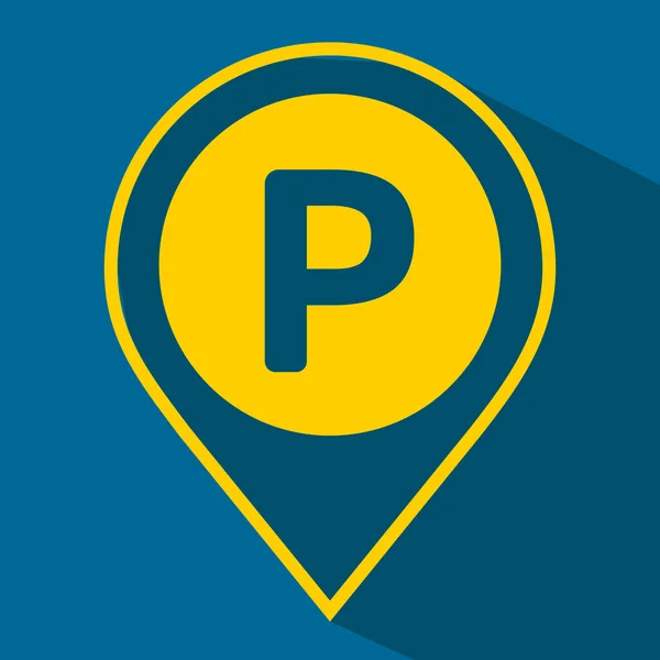 Parking Wskaźnik Lokalizacji Niebieski Kolor Białe Tło Ilustracja Wektor — Wektor stockowy