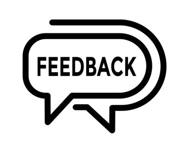 Geribildirim, konuşma balonu, hız balonu, vektör illüstrasyonu 