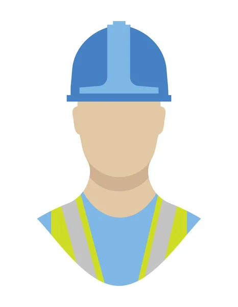 Trabajador Construcción Con Casco Chaleco Seguridad Ilustración Vectorial — Vector de stock