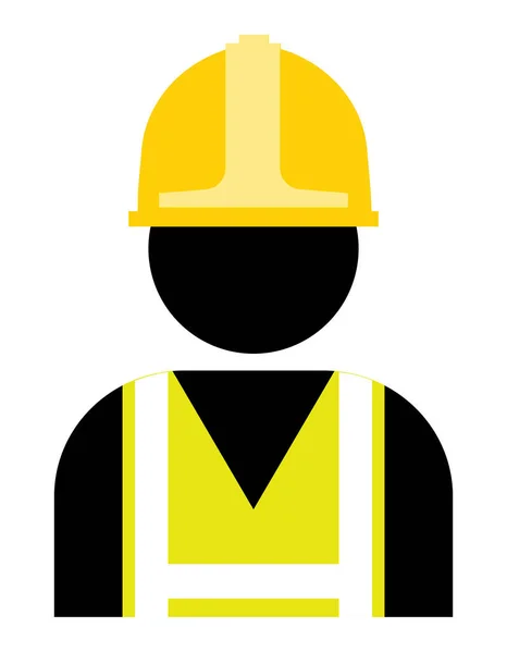 Construction Worker Safety Helmet Vest Vector Illustration — Stock Vector