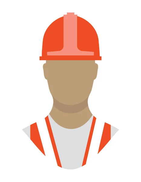 Construction Worker Safety Helmet Vest Vector Illustration — Stock Vector