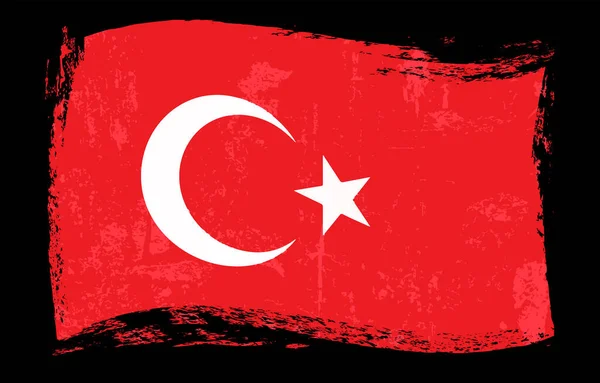 Прапор Туреччини Гранжевий Прапор Векторні Ілюстрації — стоковий вектор
