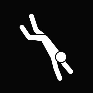 adam atlama veya dalış simgesi, vektör illüstrasyonu 