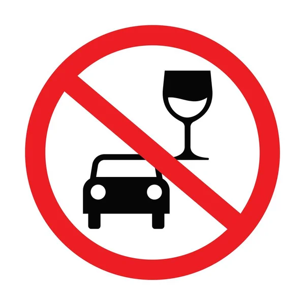 Kein Alkohol Und Fahrverbotsschild Oder Symbol Kein Beeinträchtigtes Fahrverhalten Vektorillustration — Stockvektor