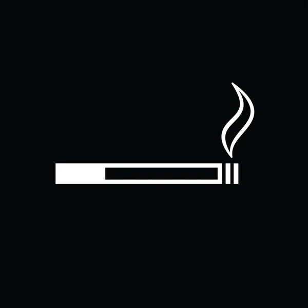 Icona Della Sigaretta Sfondo Nero Illustrazione Vettoriale — Vettoriale Stock