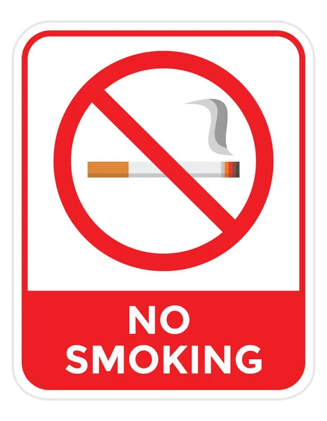 Ingen Rökning Tecken Eller Ikon Röd Och Vit Färg Vektor — Stock vektor