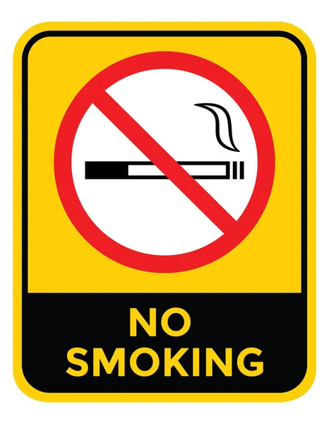 Ingen Rökning Tecken Eller Ikon Gul Och Svart Färg Vektor — Stock vektor