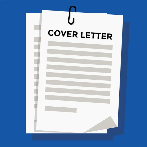Kapak Mektubu Ataç Ile Iliştirilmiş Kağıtlar Vektör Illüstrasyonu — Stok Vektör
