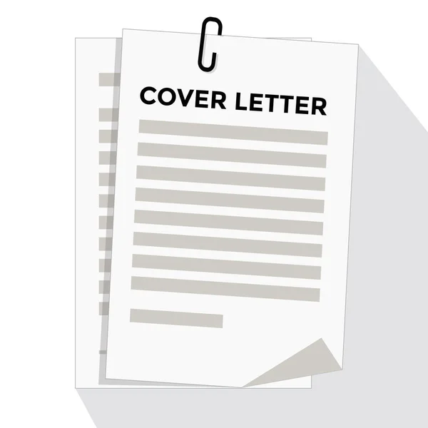Kapak Mektubu Ataç Ile Iliştirilmiş Kağıtlar Vektör Illüstrasyonu — Stok Vektör