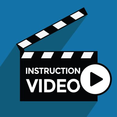 Komut videosu, klaket açıldı, film yapımı ekipmanı, vektör illüstrasyonu