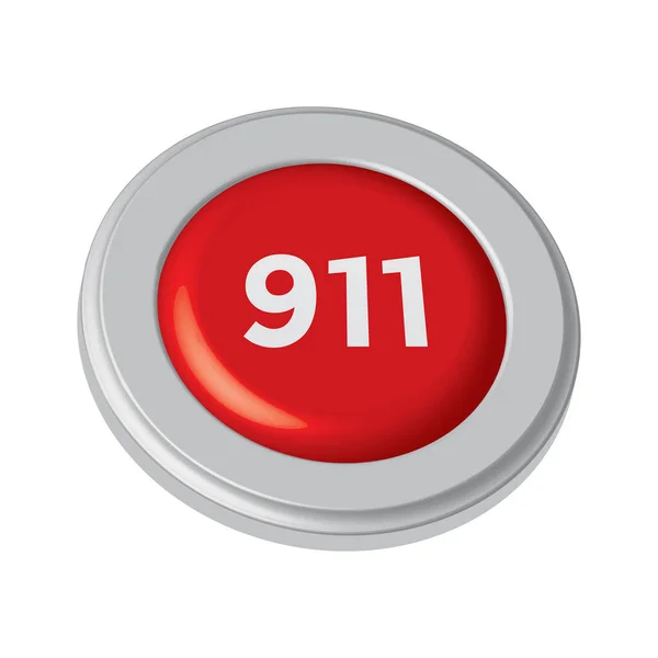 Roter Knopf 911 Vektorabbildung — Stockvektor