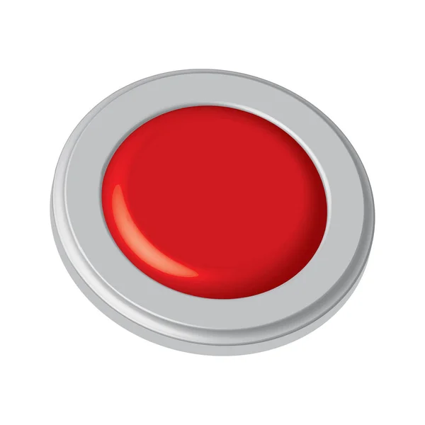 Beyaz Arkaplan Ile Kırmızı Düğme Vektör Illüstrasyonu — Stok Vektör