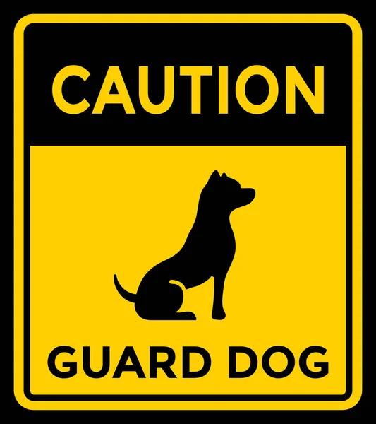 Wachhund Vorsicht Gelbes Schild Vektorabbildung — Stockvektor