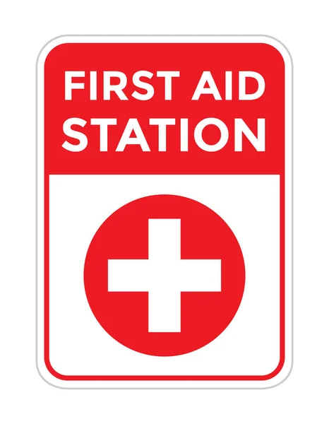 Signo Estación Primeros Auxilios Cruz Ilustración Vectores — Archivo Imágenes Vectoriales