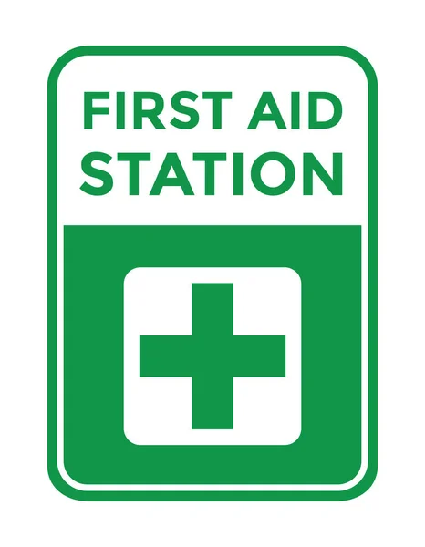 Sinal Estação Primeiros Socorros Cruz Ilustração Vetorial — Vetor de Stock