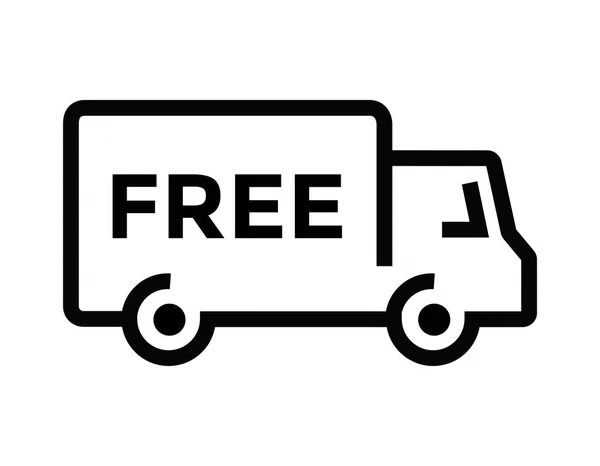 Безкоштовна Доставка Простий Лінійний Логотип Вантажівки Або Значок Векторні Ілюстрації — стоковий вектор