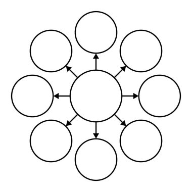 boş diyagram sekiz ok ve vektör çizimi 